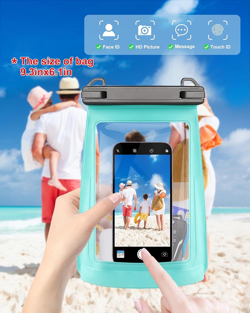 Jzocon Waterproof Phone Pouch for iPhone 16 15 14 11 Pro Max & Galaxy S24 S21 - Floating Large Capacity Dry Bag Stores Sunscreen, Sunglasses - Oversized Waterproof Bag for Beach, Swimming, Kayaking - Image 3